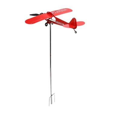 Imagem de Aqur2020 Avião Weathervane, Airplane Wind Spinner 10,6 Polegadas Ferro Metal Windmill Exterior Escultura Decorativa para Jardim Pátio Lawn Decor