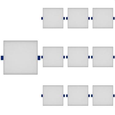 Imagem de 10 Painel de Led Blumenau Frameless Quadrado Sobrepor/Embutir 24W Bivolt 3000K Luz Amarela