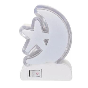 Imagem de Mini Abajur De Tomada Mini Luminária Led Lua Estrela Bivolt