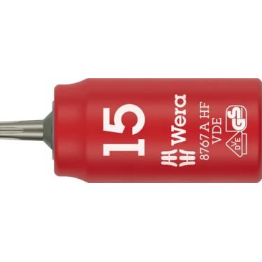 Imagem de Wera 05005921001 | Soquete de broca Zyklop 8767 A VDE HF TORX, isolado, inserção de 6,35 mm, trava esférica incluída, TX 0,6 x 1,4 polegadas (15 x 36 mm)