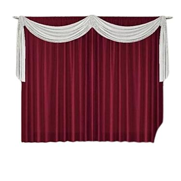 Imagem de Cortina Quarto E Sala 3,00 X 2,30 Vinho Lais Com Bando