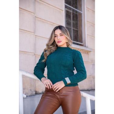 Imagem de Blusa de Frio Feminina em Tricot Grosso Texturizada com Tranças Moda I