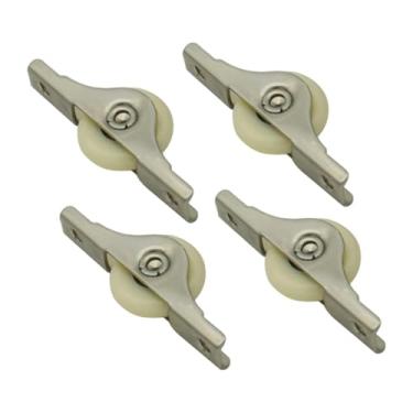 Imagem de Generic 4 peças polia de janela rolos de porta resistentes ao desgaste banheiro ferro cozinha ferragens substituição portas deslizantes rodas polia de nylon, Branco Pequeno