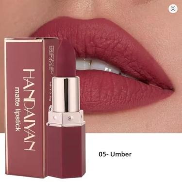 Imagem de Batom Matte acabamento em veludo de longa duração, cor labial fosca suave, à prova d'água, à prova de manchas (05- Umber)