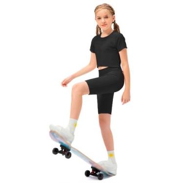 Imagem de Conjunto Roupa Ginástica Infantil Feminina Esporte Moda Fitness - Hype