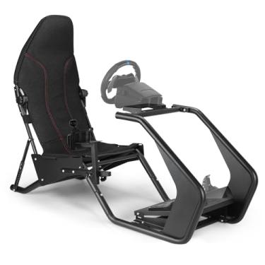 Imagem de DIWANGUS Cockpit de simulador de corrida dobrável - design de carro esportivo, encosto ajustável e encosto de cabeça, inclui câmbio de marcha - compatível com Logitech/Thrustmaster/MOZA/FANATEC
