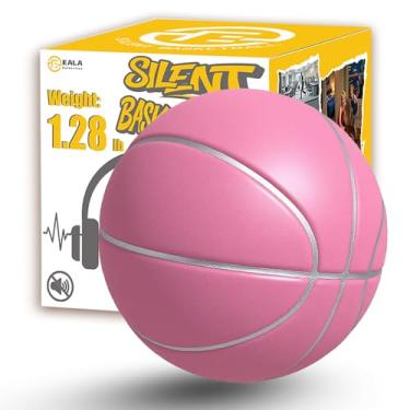 Imagem de Ealacritas No.7 Real Basketball Weight Groove-Grip Airless Basketball | Non-Compressed Shipping | Professional PU Foam Ball, Ideal for Indoor Practice and Training (Pink, No.7)