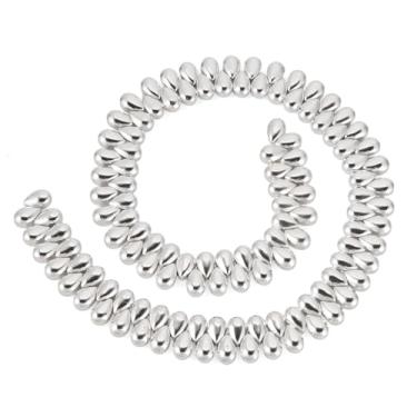 Imagem de Spritewelry Contas de vidro em forma de gota para fabricação de joias, 125 peças, prata, galvanizada, gota, gota, espaçador, contas para colar de pulseira
