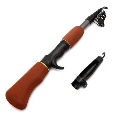 Imagem de Vara de pesca de fibra de carbono vara de pesca 1,6 m com bolso telescópico vara de pesca no gelo água salgada de água doce ultraleve acessórios de pesca