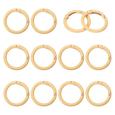 Imagem de YELARXI Anéis de metal com mola, porta-chaves de pressão de mola redonda colorido - adequado para (chaveiro - bolsa - bolsa - bolsa - cordão - artesanato faça você mesmo) pacote com 12 e 1,3 polegadas