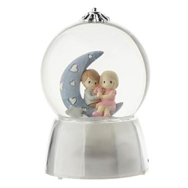 Imagem de Caixa musical Dreamy Starlight Floco de neve bola de cristal caixa de música, globo de neve com luzes coloridas para presentes de festa de Natal, decoração de Natal