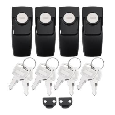 Imagem de Briny River 4 pacotes de ferrolho de segurança de liga de zinco para portas de bloqueio, gavetas, armários, armários 64,5 x 27,6 mm