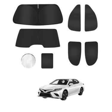 Imagem de 6 peças de persianas para Toyota Camry (2018-2024) Acessórios – Cobertura total para janelas laterais, triangular traseiro e para-brisa – Proteção UV e privacidade para acampamento, cochilo
