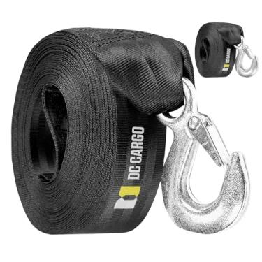 Imagem de Alça de guincho marítimo DC Cargo Mall - Pacote com 2 | Tiras de Transom de poliéster para amarração de barco de 5 cm x 5 m para prender barcos, pontões, baleeeiros, Jetskis, para docas e trailers | Guinchos e parafusos não incluídos