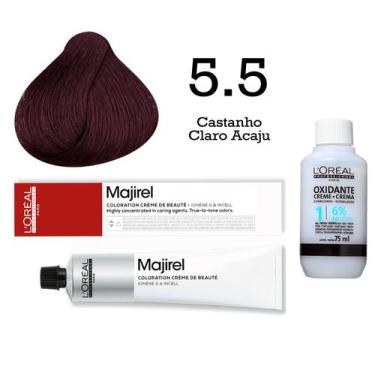 Imagem de Coloração Majirel 5.5 Castanho Claro Acaju + Emulsão Oxi 20 Vol. 75ml 
