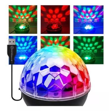 Imagem de Mini Globo LED RGB Jogo De Luz Colorido Para Festas e DJ USB   LEY2147