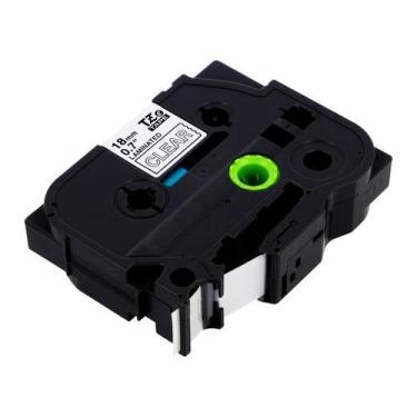 Imagem de Fita rotuladora brother 18mm tzc-145 branco no transparente compativel