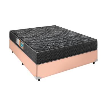 Imagem de Cama Box Bege Casal e Colchão Espuma Super Firme D60 Portobel