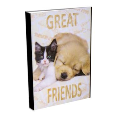 Imagem de Álbum de Fotos Pet Capa Dura 40 Fotos 10x15 cm Tema Cachorro e Gato Multicolorido