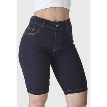 Imagem de Bermuda Jeans HNO Jeans Ciclista Confort Azul Escuro, 40