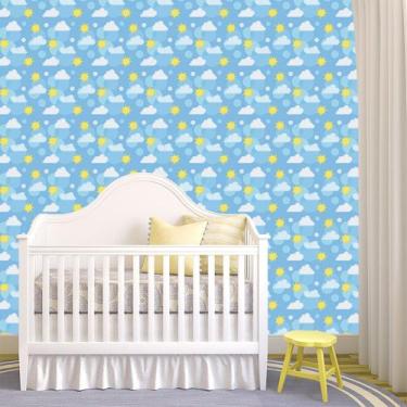 Imagem de Papel de Parede Adesivo - Sol e Nuvens - 014ppb - Allodi