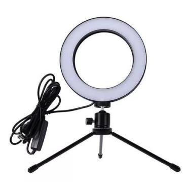 Imagem de Iluminador Ring Light 16Cm Usb Led Misto 3500K 5500K + Tripe - Markelk