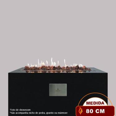 Imagem de Lareira a Gás Externa - Fire Pit - Retangular 80cm - Fogo & Art
