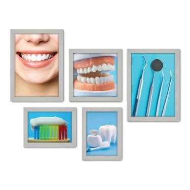 Imagem de Kit Com 5 Quadros Decorativos - Dentista - Consultório - 184kq01b - Al