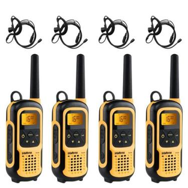 Imagem de Kit 4 Rádios Intelbras RC4100 IP67 Com 4 Fones HC20 VOX Uso Profission