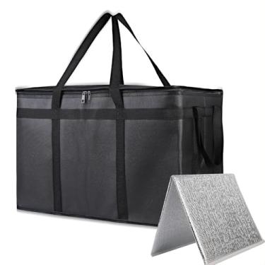 Imagem de Bodaon Pacote Com 1 Bolsa Térmica Para Entrega De Alimentos Fundo Rígido, Bolsas Térmicas Pizzas Gg, Isopor Térmico Frio/Quente Doordash/Viagem/Compras/Catering/Carro, Acessórios Doordash Da Dashers