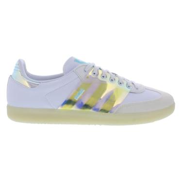 Imagem de adidas Originals Tênis de futebol masculino Samba, Branco nuvem/amarelo pulsante/branco (aqua), 38