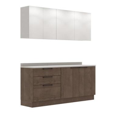 Imagem de Cozinha Modulada Pequena Herval Amsterdam, 4 Peças, Avelã e Off White,