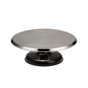 Imagem de Bailarina Inox Premium 360° Rolamento Duplo Para Confeitaria Silver Plastic (Preta)