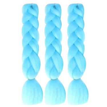 Imagem de Cabelo trançado Herina, azul claro, 60 cm, fibra sintética Jumbo