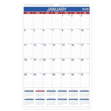 Imagem de Calendário de parede 2026, 38 x 58 cm, calendário de parede grande vertical 2026 de janeiro de 2026 a dezembro de 2026, data juliana, papel premium, para organização de escritório em casa
