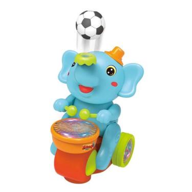 Imagem de Elefante Equilibrista Brinquedo Infantil Com Bolinhas Coordenação Moto