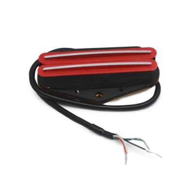 Imagem de ROZILO Captador de ponte de trilho duplo vermelho para guitarra elétrica Telecaster preto com prata para guitarra elétrica FD Telecaster