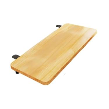 Imagem de Fenteer Placa de extensão de mesa, bandeja para teclado, suporte dobrável e resistente, organizador de estação de trabalho, prático para escritório, suporte, Cor de Madeira