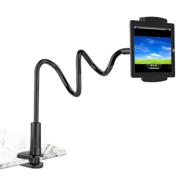 Imagem de Debtrop Suporte para tablet Kindle e iPad Gooseneck para cama, suporte de braço flexível para leitura na cama, acessórios de leitura compatíveis com iPad mini, iPhone/Nintendo Switch/Kindle Fire HD