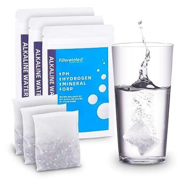 Imagem de Filterelated Bolsa de filtro de água alcalina portátil, sistema de filtragem de água rica em hidrogênio alcalino para sua garrafa, jarra, jarro, recipiente - pH alto 9 + água - Longa vida útil 105