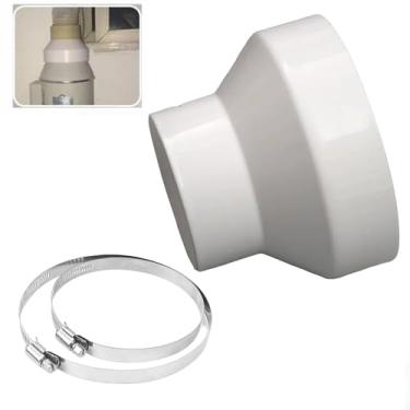Imagem de Adaptador de duto redutor de duto de ar de 6 a 10 cm ABS adaptador de ventilação para ventilador ou secador conector de tubo Havc para sistema de ventilação em linha, com 2 braçadeiras de mangueira
