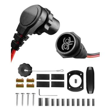 Imagem de Plugue e receptáculo de motor de pesca apto para guia de motor Minn Kota, motores de pesca de água doce de água salgada com fio 1-10 AWG, soquete conector fêmea macho impermeável 48V com fio 8AWG