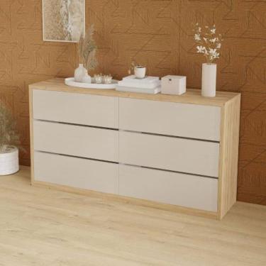 Imagem de Cômoda para Quarto com 6 Gavetas 180 cm 100% MDF Casa Lar - Casa Lar D