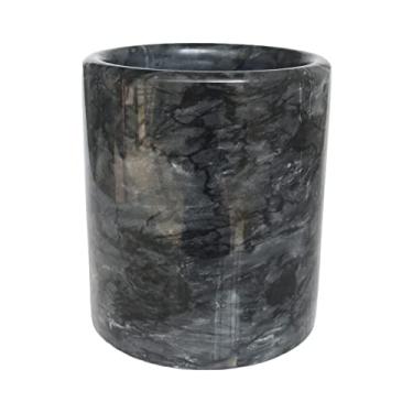 Imagem de HillSpring Black Marble Kitchen Utensil Holder, Weighted Utensil Organizer Crock for Countertop, Wine Chiller Bucket with Protective Padded Base