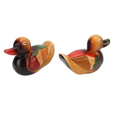Imagem de RiToEasysports Uma Estátua de Material de Carvalho de Madeira do Pato Mandarim Consome Com um Significado Específico, Uma Estátua de Pássaros do Jardim Ideal para o Dia Namorados da Decoração, Cores