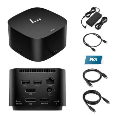 Imagem de HP Thunderbolt 280W Dock G4, estação de ancoragem G4 para laptop monitor duplo, com adaptador CA de 280 W, cabo HDMI e DP e cabo USB-C