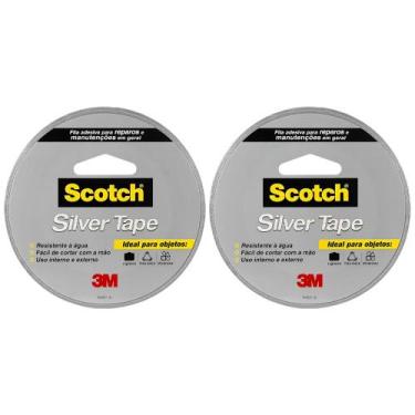 Imagem de Kit Fita Adesiva Silvertape 45mm X 25m Cinza 2 Un - 3M