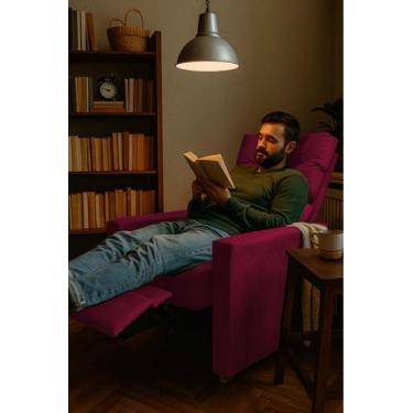 Imagem de Poltrona Reclinavel Do Papai e Mamãe Monica - Silverio Decor, Vermelho