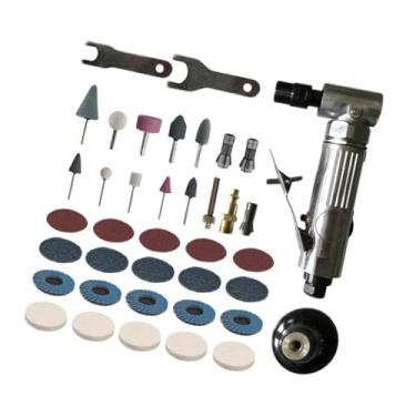 Imagem de IEUDNS Kit de retificação de matriz pneumática com 39 peças, retificadoras angulares pneumáticas de 1/4 de polegada, ferramenta de gravação, máquina de corte