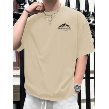 Imagem de Camiseta Masculina Basica T-shirt Minimalista Social Algodão - crushed